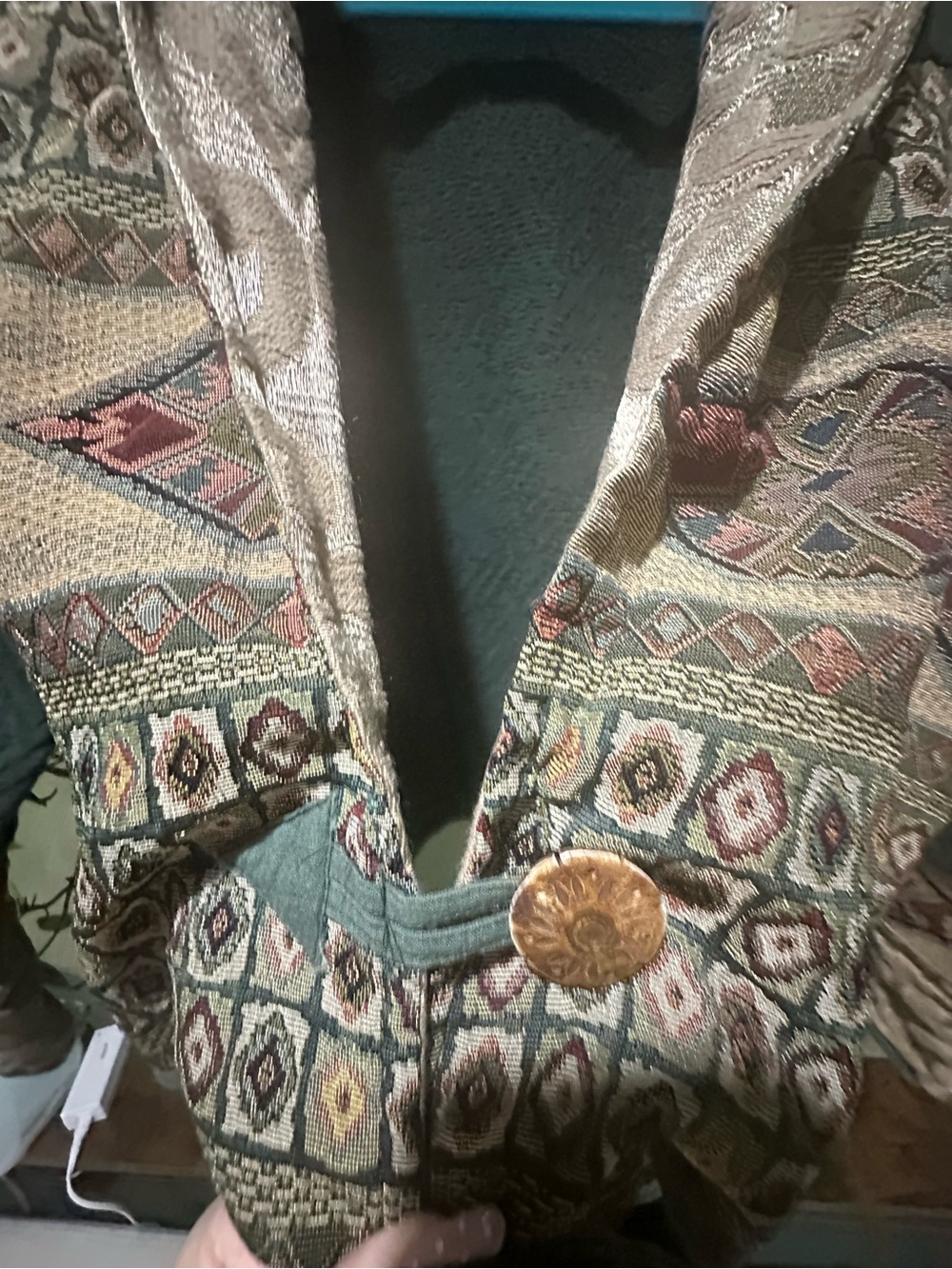 VINTAGE Early 90s Tapestry Patchwork Cropped Jacket 👩🎨🧝♀️ - Picture 12 of 12